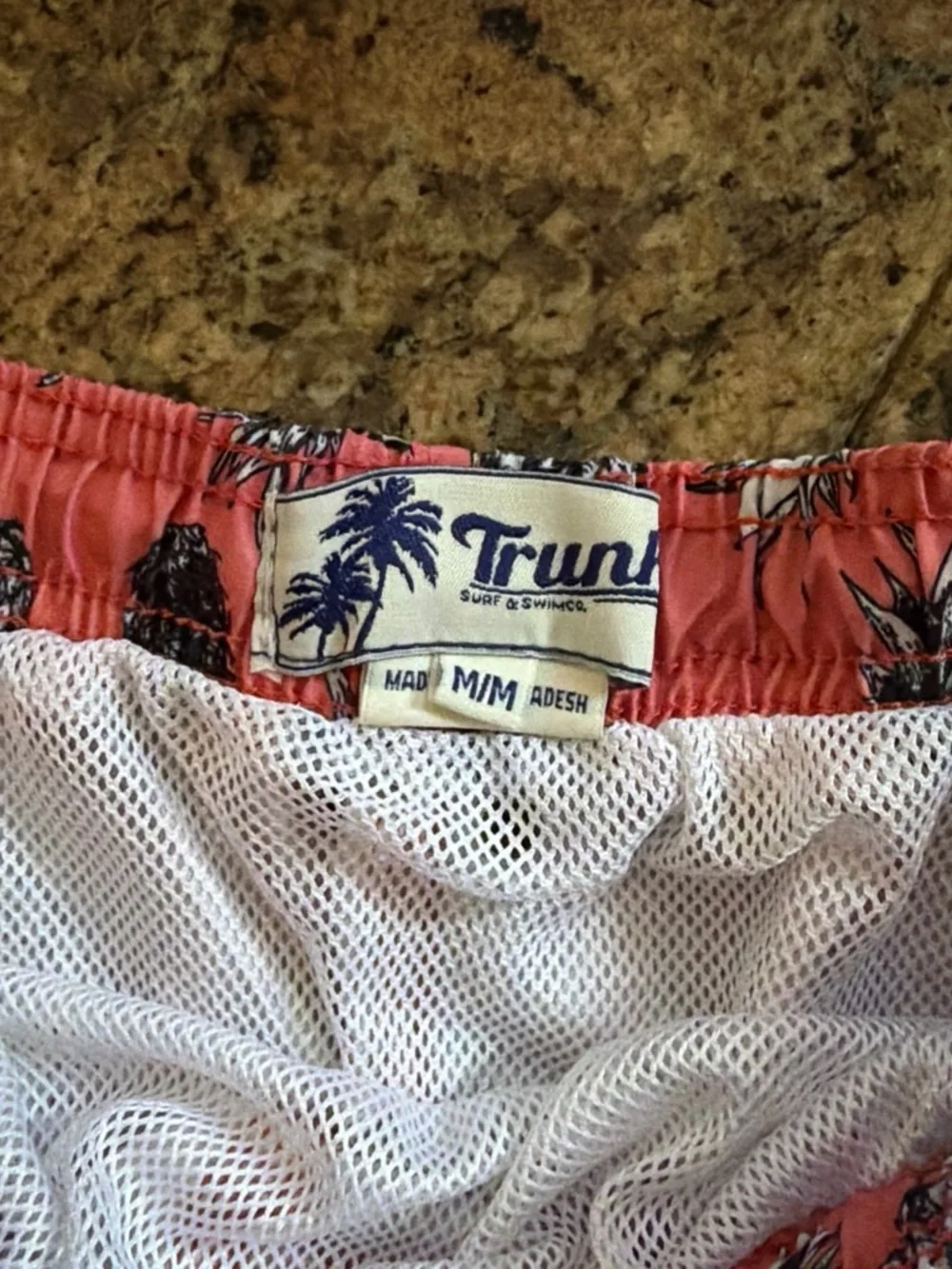 Men's Pink Pineapple Print Swim/Beach Shorts